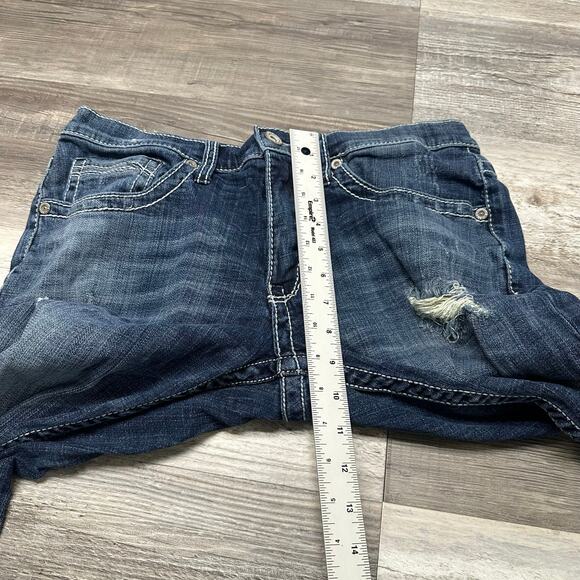 BKE Buckle Jake Blue Mens 32R Faded Denim Straight Leg Distressed Jeans Y2K - Picture 9 of 14